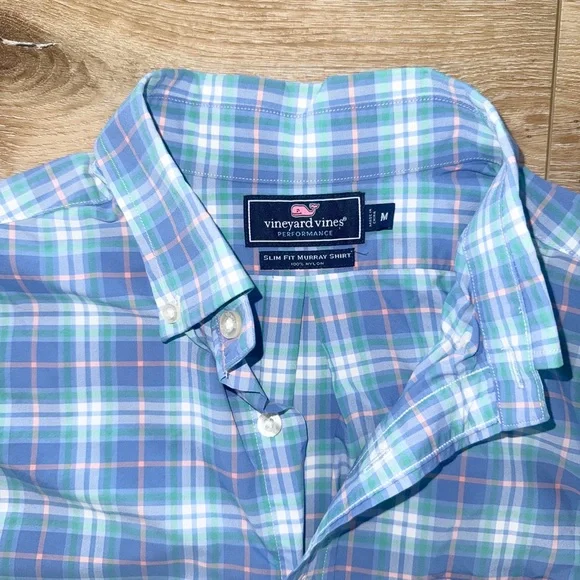 Like New Men's Vineyard Vines Blanchard Beach Plaid Performance Slim Murray, M - Picture 4 of 4